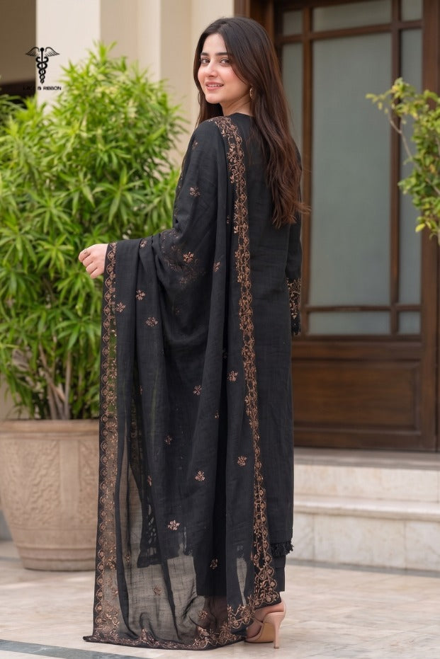 LCRB-33 EMBROIDERED DHANAK UNSTITCHED WINTER 3PC