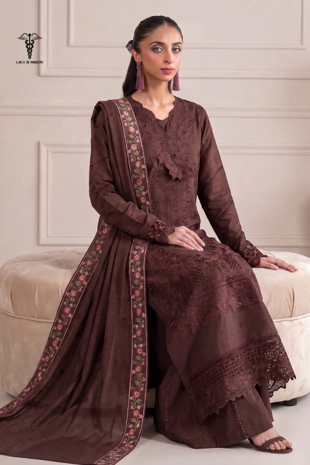 LCRB-35 EMBROIDERED DHANAK UNSTITCHED WINTER 3PC