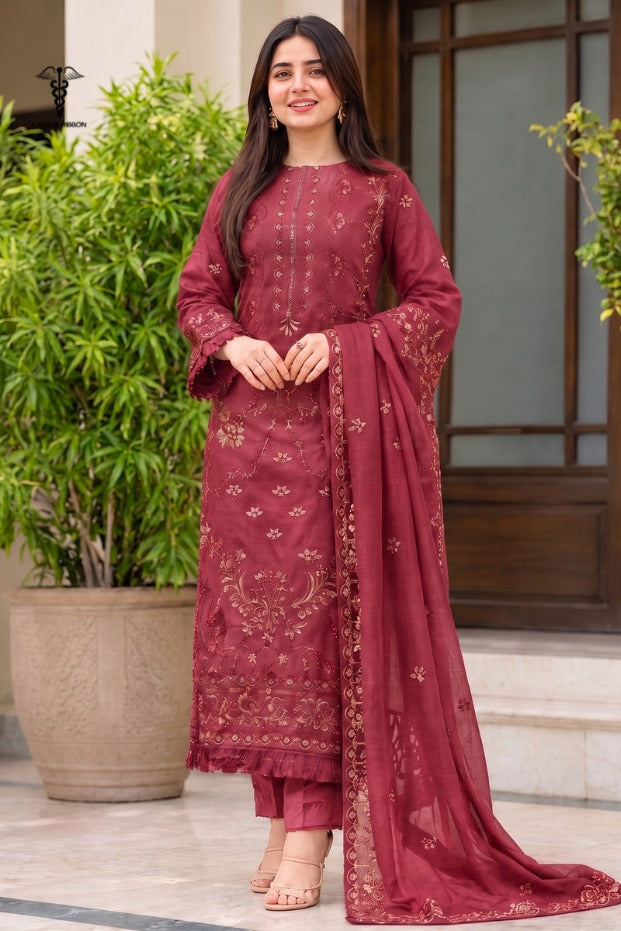 LCRB-38 EMBROIDERED DHANAK UNSTITCHED WINTER 3PC