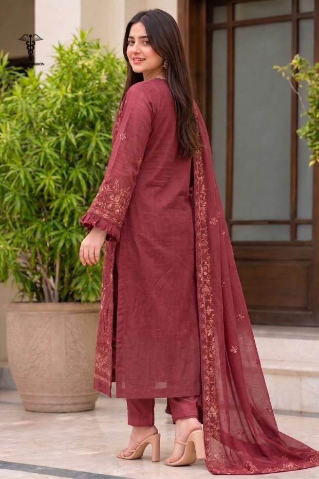 LCRB-38 EMBROIDERED DHANAK UNSTITCHED WINTER 3PC