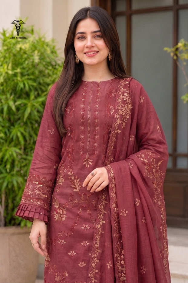 LCRB-38 EMBROIDERED DHANAK UNSTITCHED WINTER 3PC