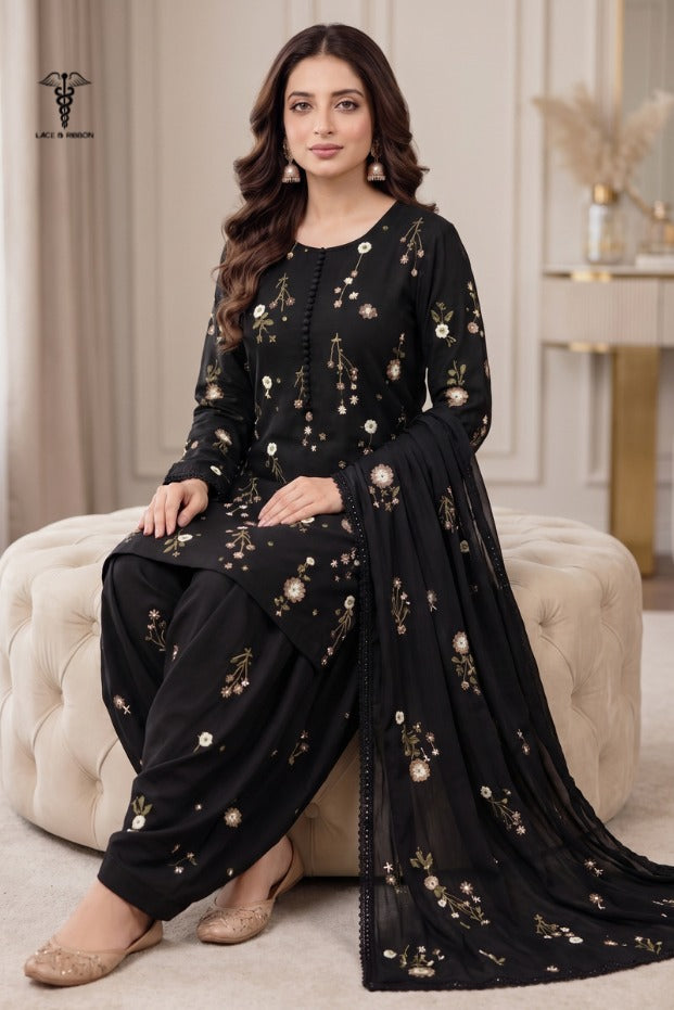 LCRB-40 EMBROIDERED DHANAK UNSTITCHED WINTER 3PC