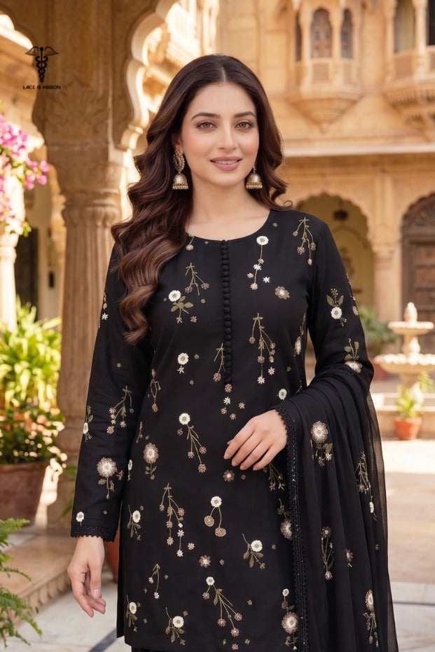 LCRB-40 EMBROIDERED DHANAK UNSTITCHED WINTER 3PC