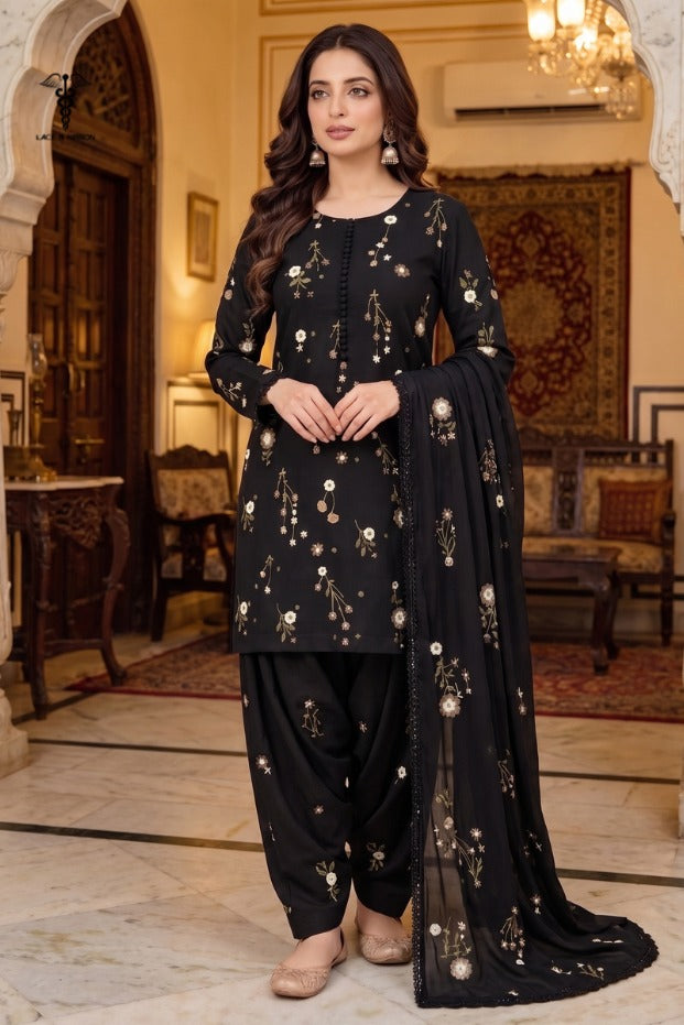 LCRB-40 EMBROIDERED DHANAK UNSTITCHED WINTER 3PC