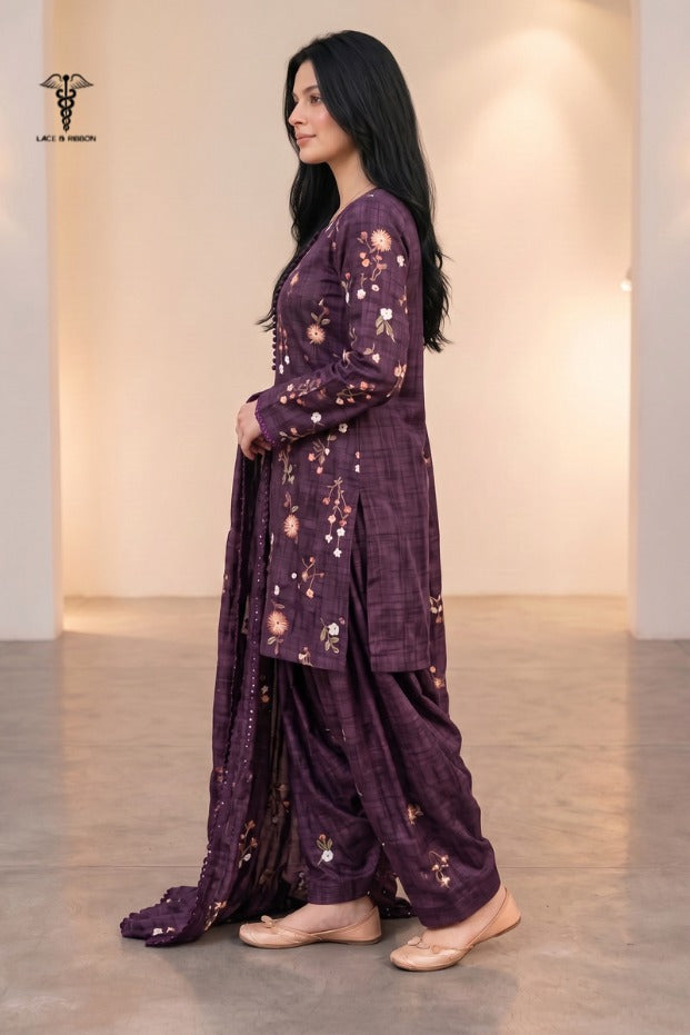 LCRB-41 EMBROIDERED DHANAK UNSTITCHED WINTER 3PC