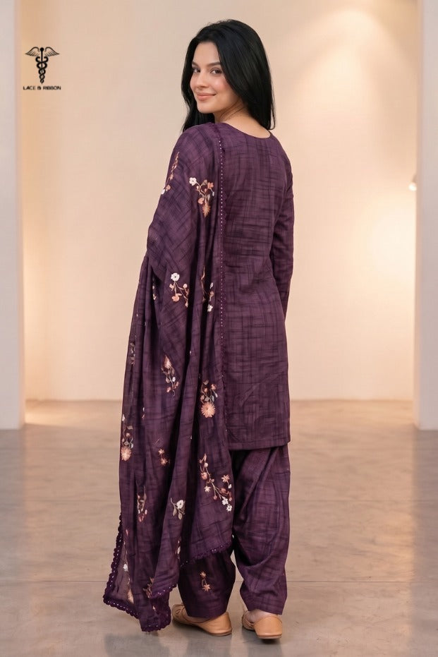 LCRB-41 EMBROIDERED DHANAK UNSTITCHED WINTER 3PC