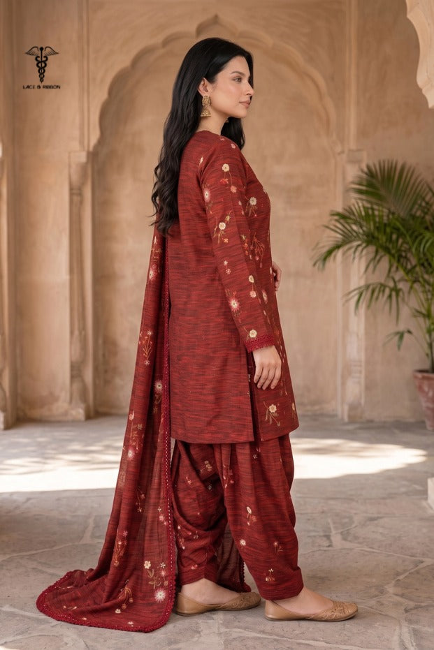 LCRB-42 EMBROIDERED DHANAK UNSTITCHED WINTER 3PC