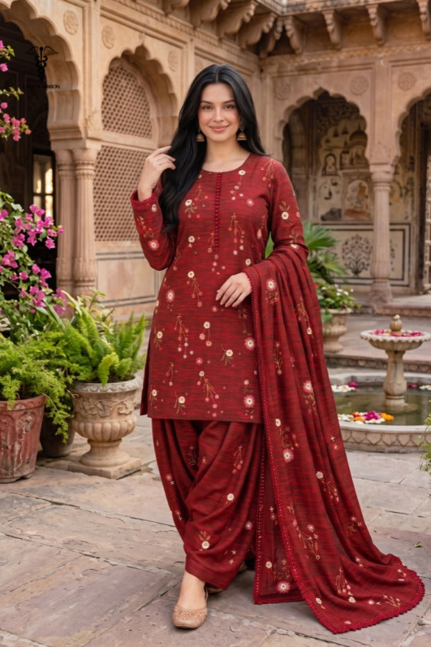 LCRB-42 EMBROIDERED DHANAK UNSTITCHED WINTER 3PC
