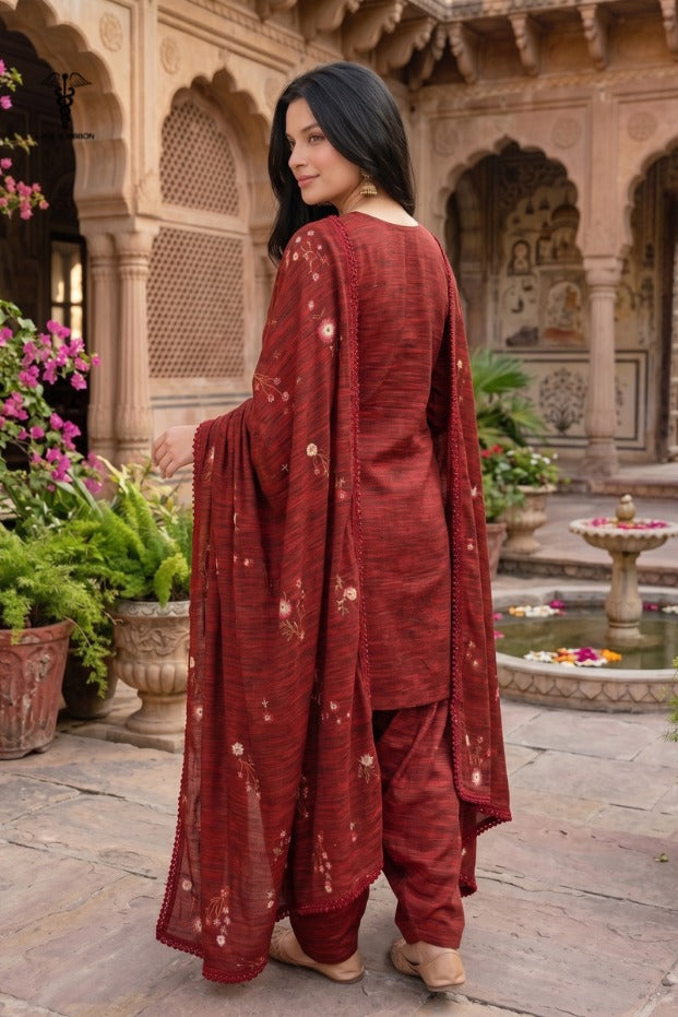 LCRB-42 EMBROIDERED DHANAK UNSTITCHED WINTER 3PC
