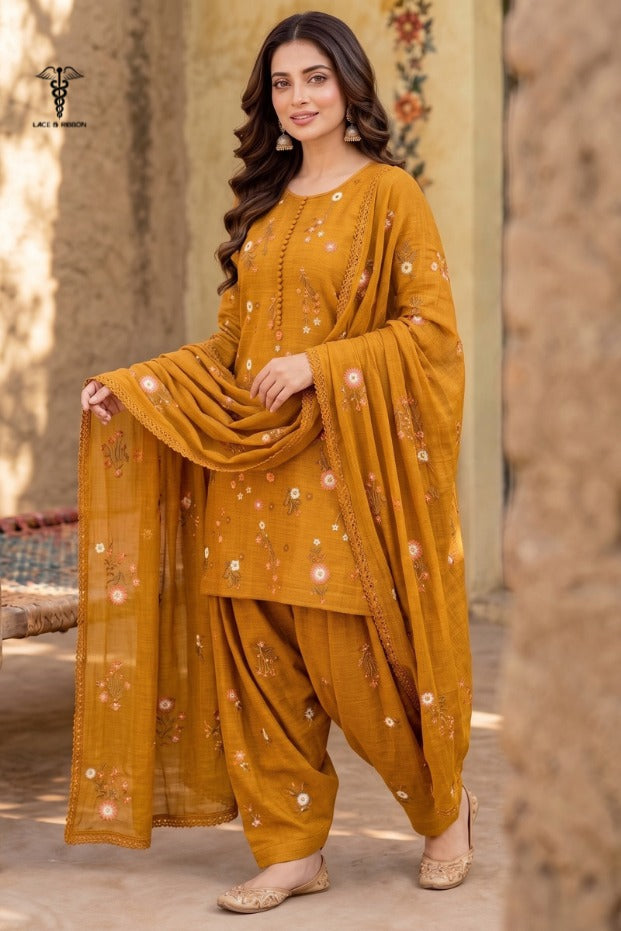 LCRB-43 EMBROIDERED DHANAK UNSTITCHED WINTER 3PC