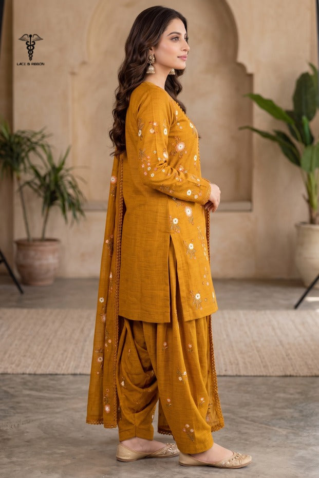 LCRB-43 EMBROIDERED DHANAK UNSTITCHED WINTER 3PC