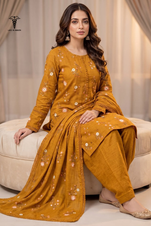 LCRB-43 EMBROIDERED DHANAK UNSTITCHED WINTER 3PC