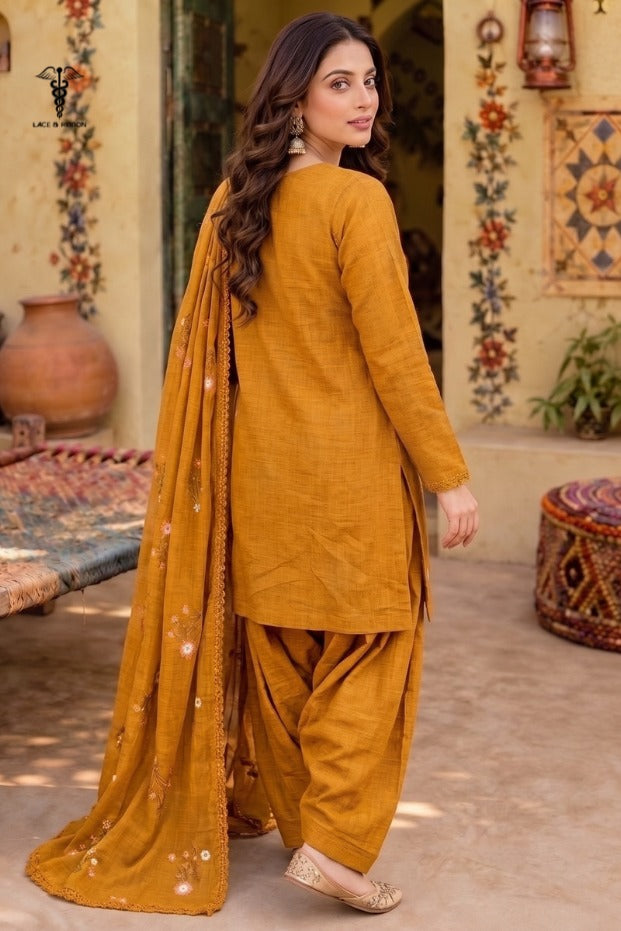 LCRB-43 EMBROIDERED DHANAK UNSTITCHED WINTER 3PC