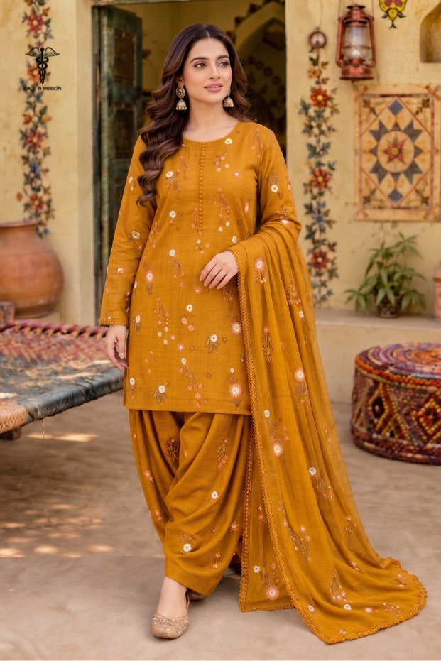 LCRB-43 EMBROIDERED DHANAK UNSTITCHED WINTER 3PC