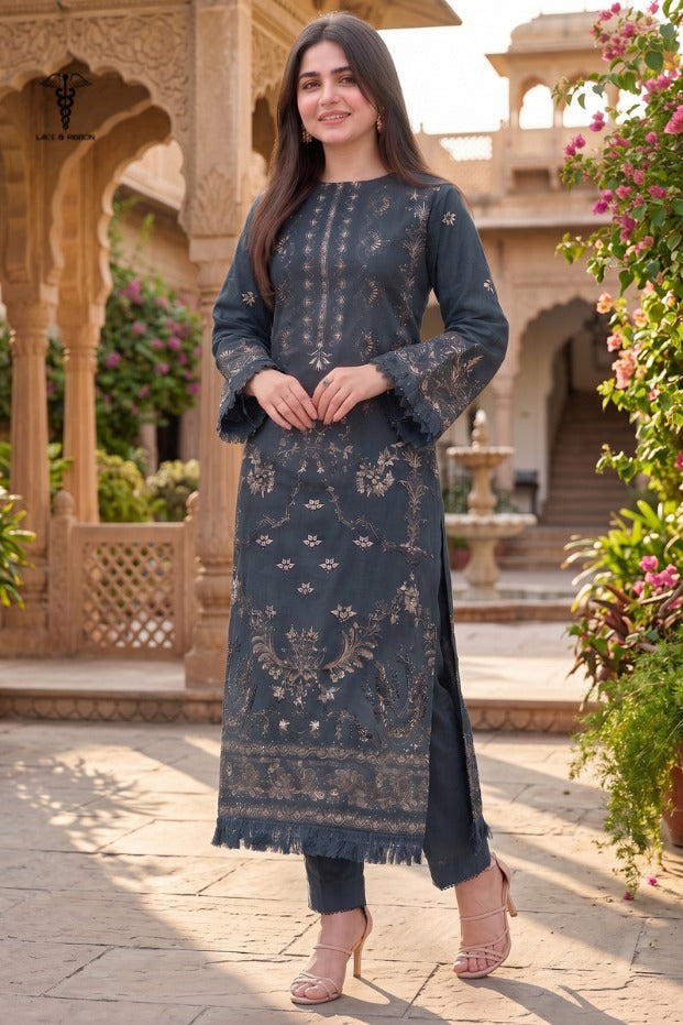 LCRB-104 EMBROIDERED DHANAK UNSTITCHED WINTER 2PC