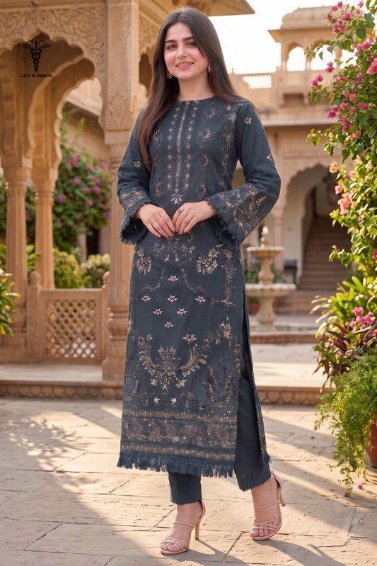 LCRB-104 EMBROIDERED DHANAK UNSTITCHED WINTER 2PC