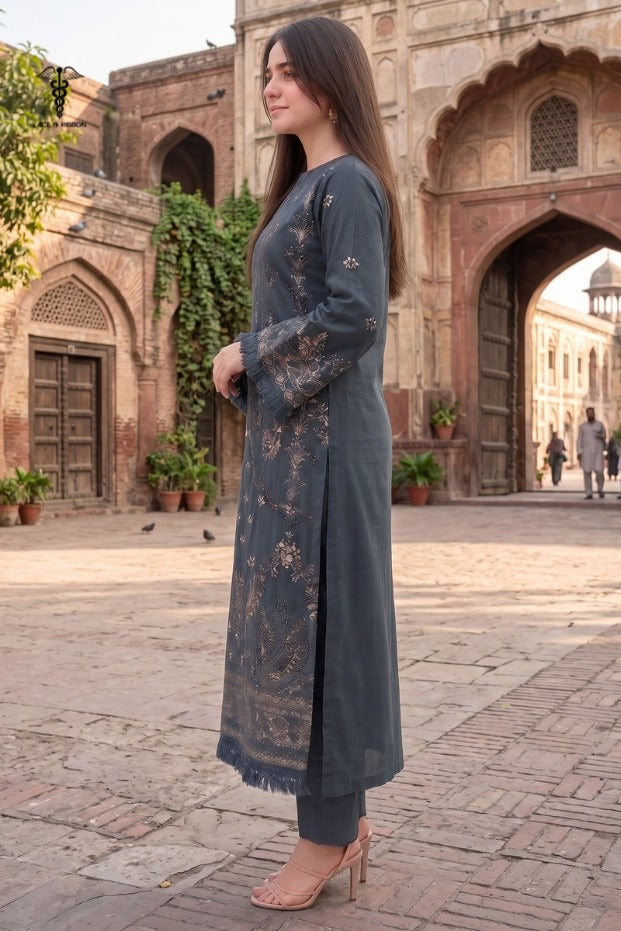 LCRB-104 EMBROIDERED DHANAK UNSTITCHED WINTER 2PC