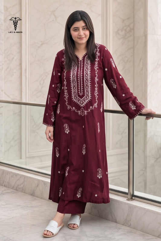 LCRB-108 EMBROIDERED DHANAK UNSTITCHED WINTER 2PC