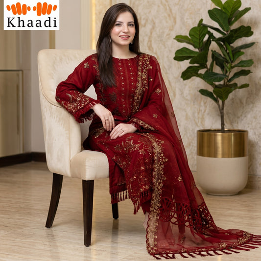 KHAADI LAWN EMBROIDERED UNSTITCHED 3PC