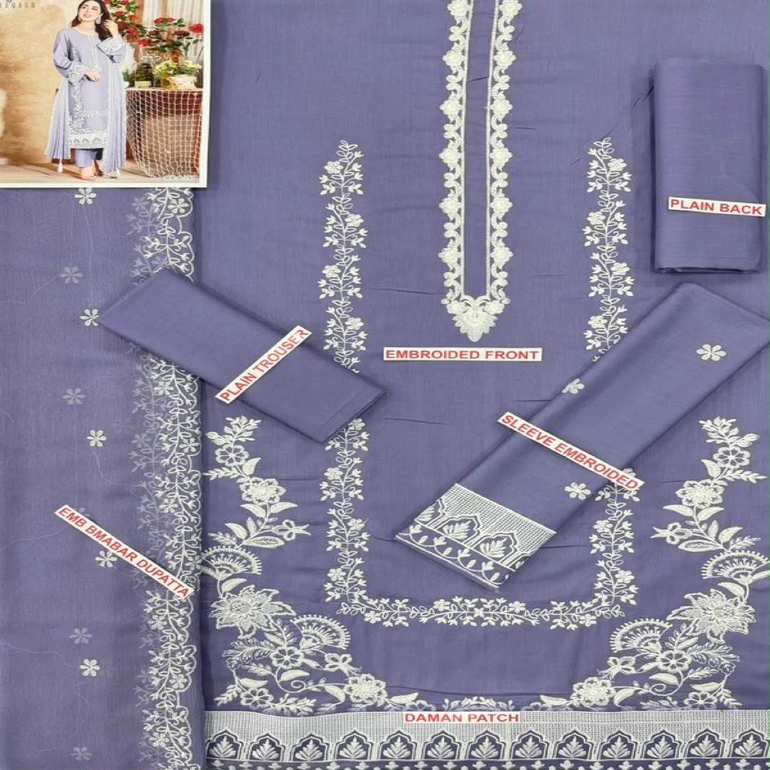 ZARQASH LAWN EMBROIDERY UNSTITCHED 3pc
