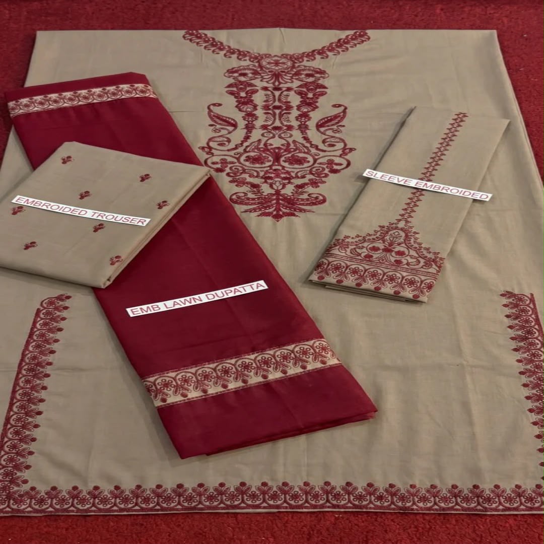 BAROQUE LAWN EMBROIDERED UNSTITCHED 3PC