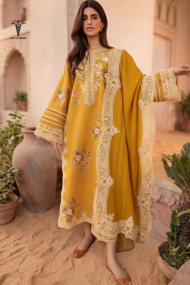 LCRB-10 EMBROIDERED DHANAK UNSTITCHED WINTER 3PC