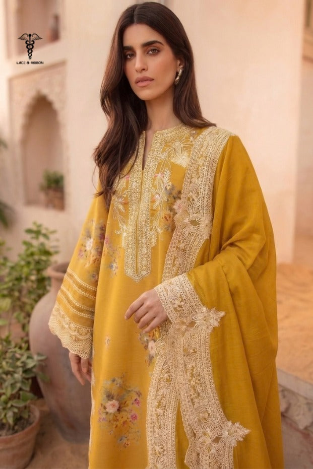 LCRB-10 EMBROIDERED DHANAK UNSTITCHED WINTER 3PC