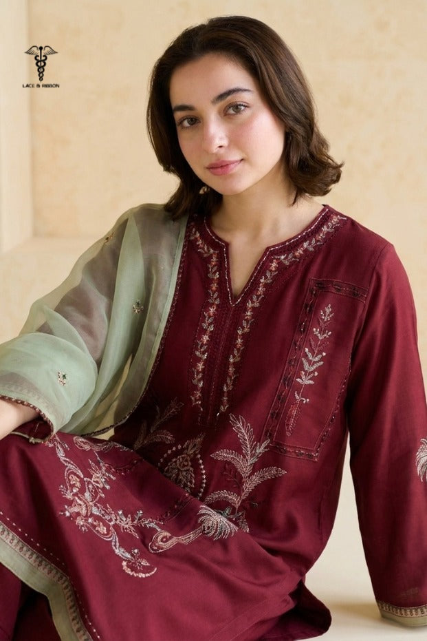 LCRB-17 EMBROIDERED DHANAK UNSTITCHED WINTER 3PC