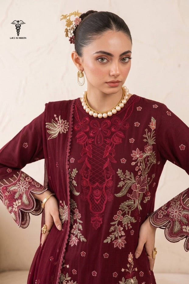 LCRB-24 EMBROIDERED DHANAK UNSTITCHED WINTER 3PC