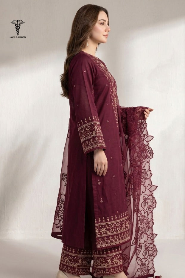 LCRB-30 EMBROIDERED DHANAK UNSTITCHED WINTER 3PC