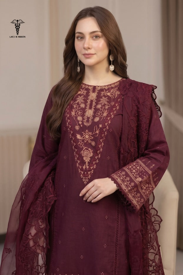 LCRB-30 EMBROIDERED DHANAK UNSTITCHED WINTER 3PC