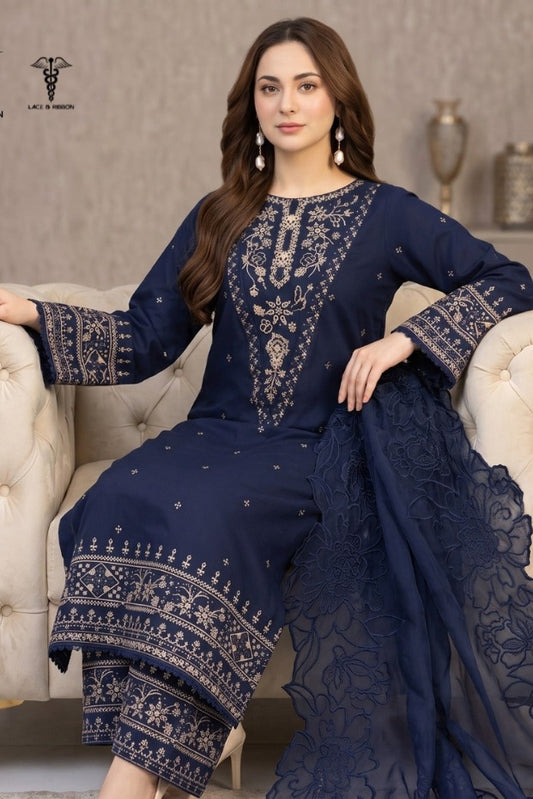 LCRB-29 EMBROIDERED DHANAK UNSTITCHED WINTER 3PC