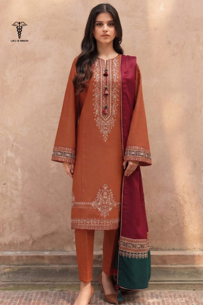 LCRB-12 EMBROIDERED DHANAK UNSTITCHED WINTER 3PC