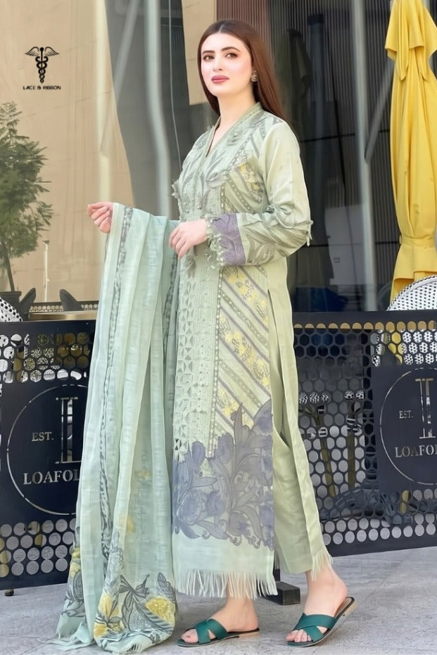 LCRB-26 EMBROIDERED DHANAK UNSTITCHED WINTER 3PC