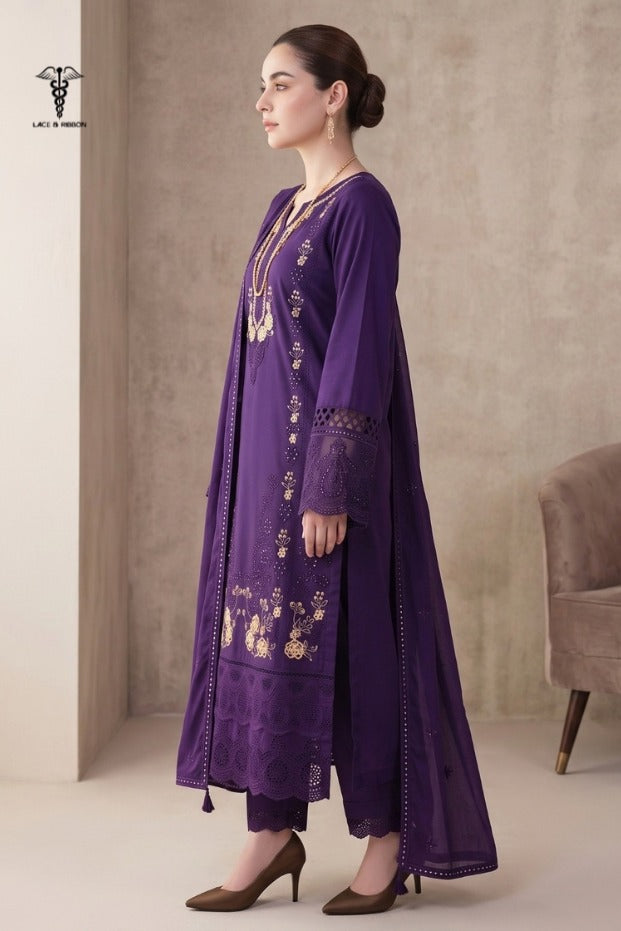 LCRB-28 EMBROIDERED DHANAK UNSTITCHED WINTER 3PC