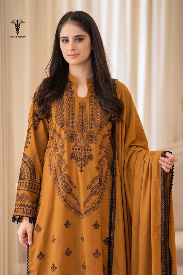 LCRB-31 EMBROIDERED DHANAK UNSTITCHED WINTER 3PC