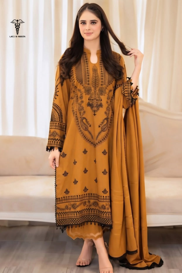 LCRB-31 EMBROIDERED DHANAK UNSTITCHED WINTER 3PC