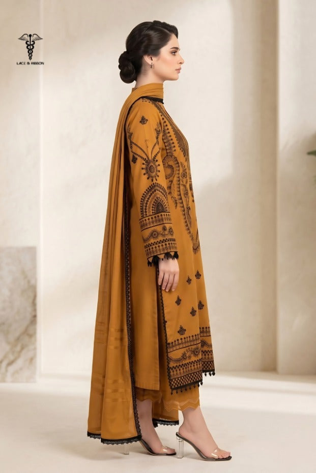LCRB-31 EMBROIDERED DHANAK UNSTITCHED WINTER 3PC