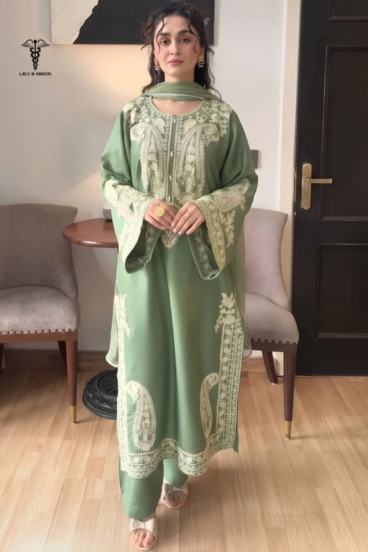 LCRB-08 EMBROIDERED DHANAK UNSTITCHED WINTER 3PC