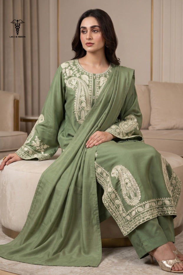 LCRB-08 EMBROIDERED DHANAK UNSTITCHED WINTER 3PC