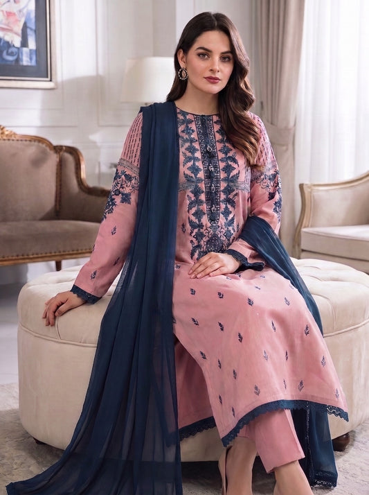 LCRB-32 EMBROIDERED DHANAK UNSTITCHED WINTER 3PC